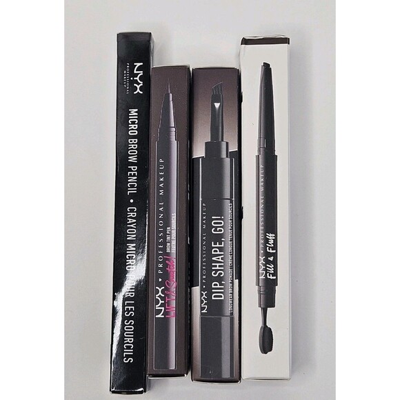 4 NYX ESPRESSO Eyebrow Sets Micro Brow Pencil, Tint Pen, Pomade & Fill Fluff New - Picture 2 of 4